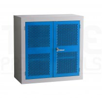 Mesh Door Cupboard | 2 Blue Doors | 2 Shelves | 915 x 915 x 457mm | Redditek