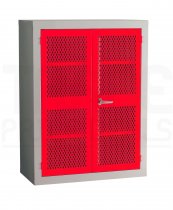 Mesh Door Cupboard | 2 Red Doors | 3 Shelves | 1220 x 915 x 457mm | Redditek