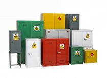 Hazardous Cabinet | Pesticide/Chemical Red | 3 Shelves | 1830 x 915 x 457mm | Redditek