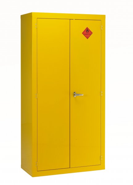 Hazardous Cabinet | Flammable Yellow | 3 Shelves | 1830 x 915 x 457mm | Stand | Redditek