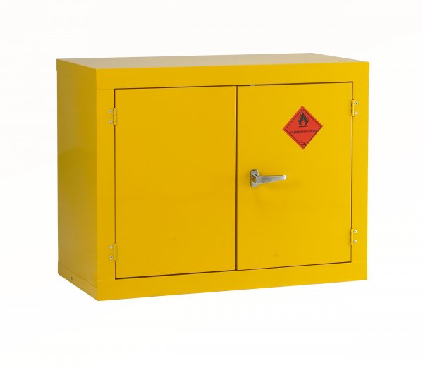 Hazardous Cabinet | Flammable Yellow | 2 Shelves | 712 x 915 x 457mm | Stand | Redditek