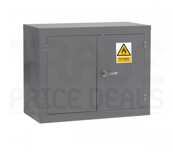Hazardous Cabinet | Flammable Dark Grey | 2 Shelves | 712 x 915 x 457mm | Stand | Redditek