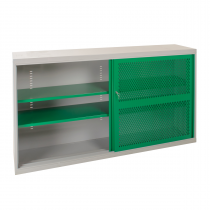 Sliding Door Mesh Cabinet | 2 Green Doors | 2 Shelves | 1020 x 1830 x 460mm | Redditek