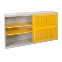 Sliding Door Mesh Cabinet | 2 Yellow Doors | 2 Shelves | 1020 x 1830 x 460mm | Redditek