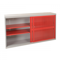 Sliding Door Mesh Cabinet | 2 Red Doors | 2 Shelves | 1020 x 1830 x 460mm | Redditek