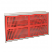 Sliding Door Mesh Cabinet | 2 Red Doors | 2 Shelves | 1020 x 1830 x 460mm | Redditek