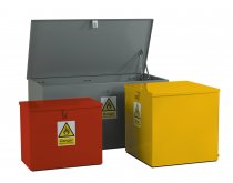 Hazardous Bin | Flat Top | Yellow | 500 x 600 x 350mm | Redditek