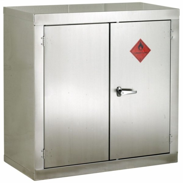 Stainless Steel Hazardous Cabinet | 2 Doors | 1 Shelf | 915 x 915 x 457mm | Redditek