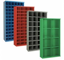 Steel Bin Cabinet | 72 Bins | Bin Dimensions 123 x 148 x 305mm | Grey | 1820 x 942 x 377mm | Twin Steel Doors | Redditek