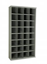 Steel Bin Cabinet | 32 Bins | Bin Dimensions 195 x 222 x 305mm | Grey | 1820 x 942 x 377mm | Twin Steel Doors | Redditek