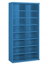 Steel Bin Cabinet | 16 Bins | Bin Dimensions 195 x 455 x 305mm | Grey | 1820 x 942 x 377mm | Twin Steel Doors | Redditek