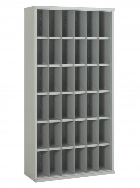 Steel Bin Cabinet | 36 Bins | Bin Dimensions 268 x 148 x 305mm | Grey | 1820 x 942 x 377mm | Twin Steel Doors | Redditek