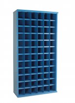 Steel Bin Cabinet | 72 Bins | Bin Dimensions 123 x 148 x 305mm | Red | 1820 x 942 x 377mm | Twin Steel Doors | Redditek