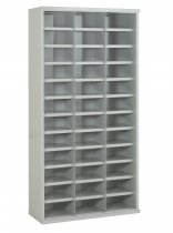 Steel Bin Cabinet | 36 Bins | Bin Dimensions 123 x 296 x 355mm | Red | 1820 x 942 x 427mm | Twin Steel Doors | Redditek