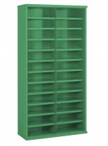 Steel Bin Cabinet | 24 Bins | Bin Dimensions 123 x 455 x 355mm | Red | 1820 x 942 x 427mm | Twin Steel Doors | Redditek