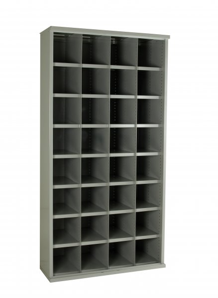 Steel Bin Cabinet | 32 Bins | Bin Dimensions 195 x 222 x 460mm | Red | 1820 x 942 x 532mm | Twin Steel Doors | Redditek