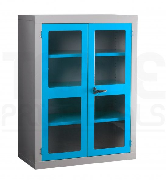 Polycarbonate Door Floor-Standing Cupboard | 2 Blue Doors | 2 Shelves | 1220 x 915 x 457mm | Redditek