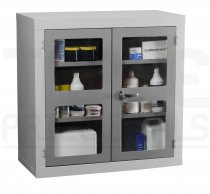 Polycarbonate Door Floor-Standing Cupboard | 2 Grey Doors | 1 Shelf | 915 x 915 x 457mm | Redditek