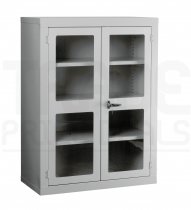 Polycarbonate Door Floor-Standing Cupboard | 2 Grey Doors | 2 Shelves | 1220 x 915 x 457mm | Redditek