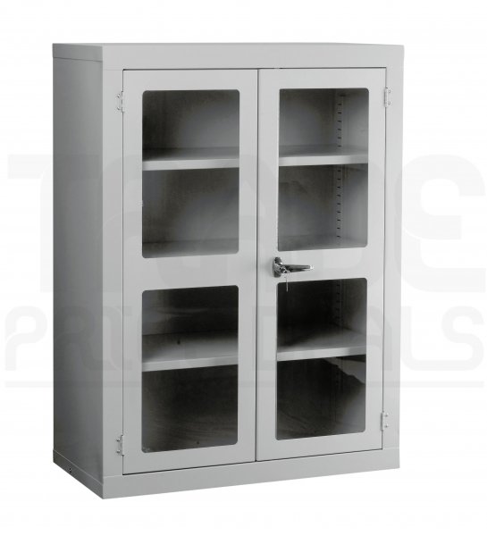 Polycarbonate Door Floor-Standing Cupboard | 2 Grey Doors | 2 Shelves | 1220 x 915 x 457mm | Redditek
