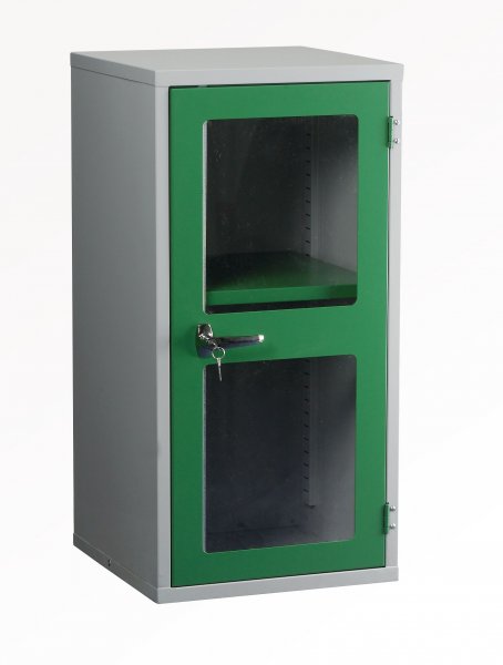 Polycarbonate Door Floor-Standing Cupboard | 1 Green Door | 1 Shelf | 915 x 457 x 457mm | Redditek