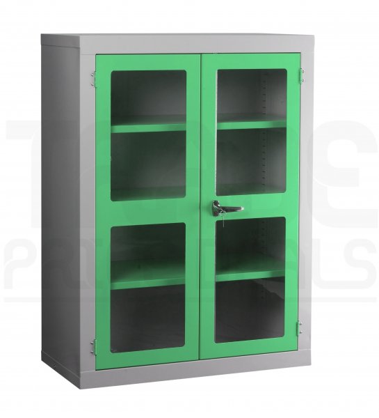 Polycarbonate Door Floor-Standing Cupboard | 2 Green Doors | 2 Shelves | 1220 x 915 x 457mm | Redditek