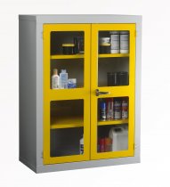 Polycarbonate Door Floor-Standing Cupboard | 2 Yellow Doors | 2 Shelves | 1220 x 915 x 457mm | Redditek