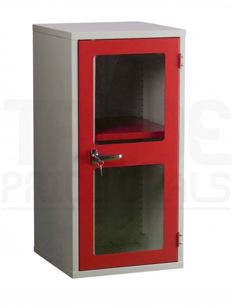 Polycarbonate Door Floor-Standing Cupboard | 1 Red Door | 1 Shelf | 915 x 457 x 457mm | Redditek