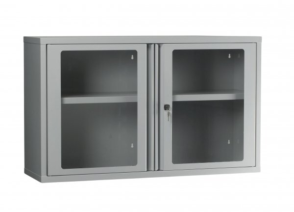 Polycarbonate Door Wall Cabinet | 2 Grey Doors | 1 Shelf | 600 x 1000 x 300mm | Redditek