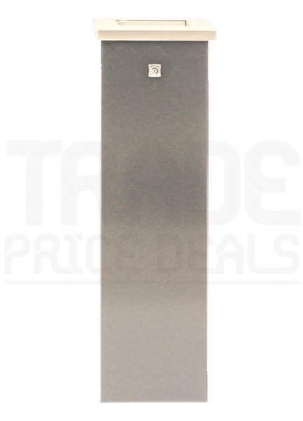 Floor Standing Cigarette Bin | Flat Top | Stainless Steel | 690h x 200w x 200d mm | Redditek