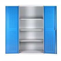 Full Height Metal Cupboard | No Bins | 4 Shelves | Louvre Panel Doors | 2000 x 1000 x 500mm | Redditek