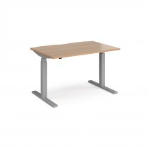 Straight Sit-Stand Desk | 1200 x 800mm | Silver Frame | Beech Top | Elev8 Touch