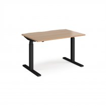 Straight Sit-Stand Desk | 1200 x 800mm | Black Frame | Beech Top | Elev8 Touch