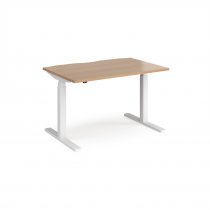 Straight Sit-Stand Desk | 1200 x 800mm | White Frame | Beech Top | Elev8 Touch