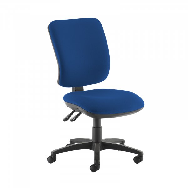 High Back Operator Chair | Curaco Blue | Made to Order | No Arms | Senza