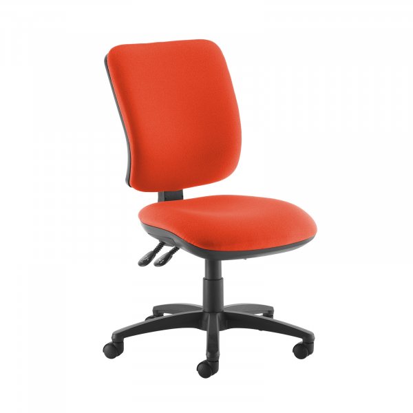 High Back Operator Chair | Tortuga Orange | Made to Order | No Arms | Senza