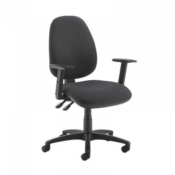 High Back Operator Chair | Blizzard Grey | Made to Order | Height Adjustable Arms | Jota