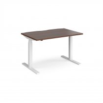 Straight Sit-Stand Desk | 1200 x 800mm | White Frame | Walnut Top | Elev8 Touch