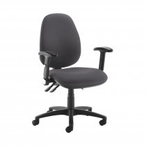 High Back Operator Chair | Blizzard Grey | Made to Order | Folding Arms | Jota