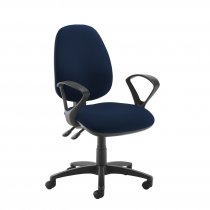 High Back Operator Chair | Costa Blue | Made to Order | Fixed Loop Arms | Jota