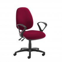 High Back Operator Chair | Diablo Pink | Made to Order | Fixed Loop Arms | Jota