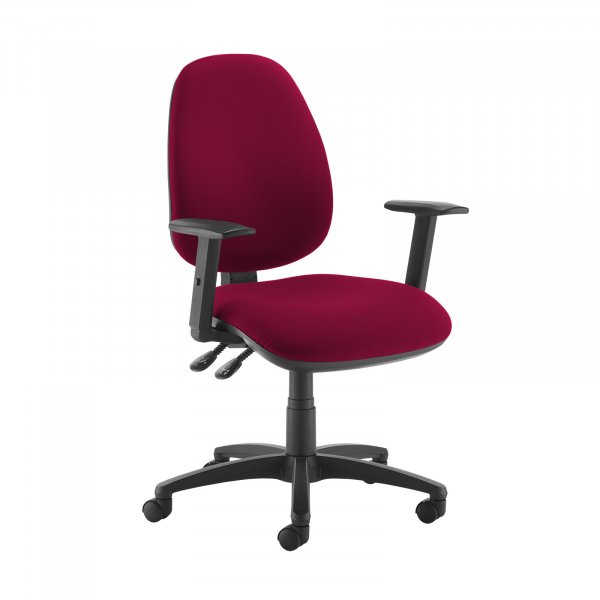 High Back Operator Chair | Diablo Pink | Made to Order | Height Adjustable Arms | Jota