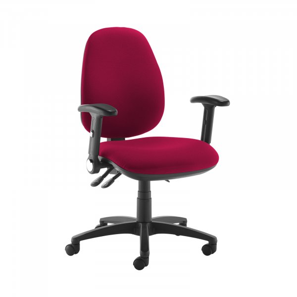 High Back Operator Chair | Diablo Pink | Made to Order | Folding Arms | Jota