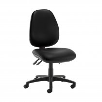 High Back Operator Chair | Nero Black Vinyl | Made to Order | No Arms | Jota
