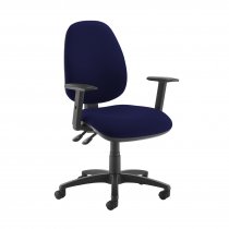High Back Operator Chair | Ocean Blue | Made to Order | Height Adjustable Arms | Jota