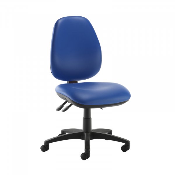 High Back Operator Chair | Ocean Blue Vinyl | Made to Order | No Arms | Jota