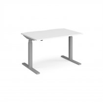 Straight Sit-Stand Desk | 1200 x 800mm | Silver Frame | White Top | Elev8 Touch