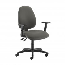 High Back Operator Chair | Slip Grey | Made to Order | Height Adjustable Arms | Jota