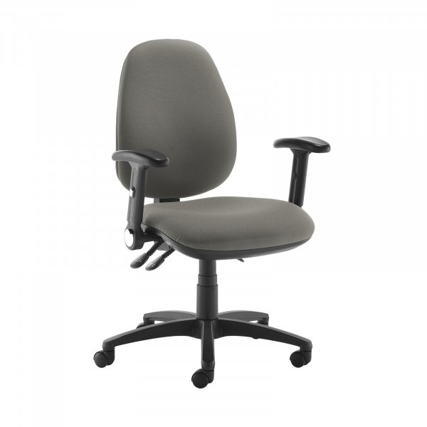 High Back Operator Chair | Slip Grey | Made to Order | Folding Arms | Jota