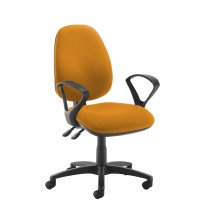 High Back Operator Chair | Solano Yellow | Made to Order | Fixed Loop Arms | Jota